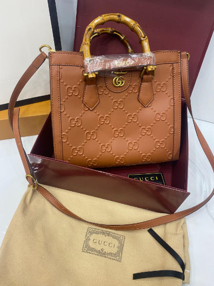 G-U-C-C-I Luxury Bamboo Handle Series Women Bag – Master Quality | (Brown/Mustard)