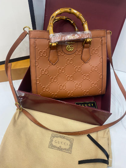 G-U-C-C-I Luxury Bamboo Handle Series Women Bag – Master Quality | (Brown/Mustard)