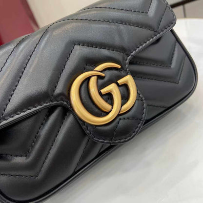 Premium GUCCI Marmont Women Bag Red Packaging (Black)
