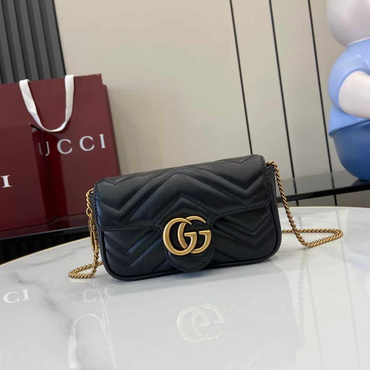 Premium GUCCI Marmont Women Bag Red Packaging (Black)
