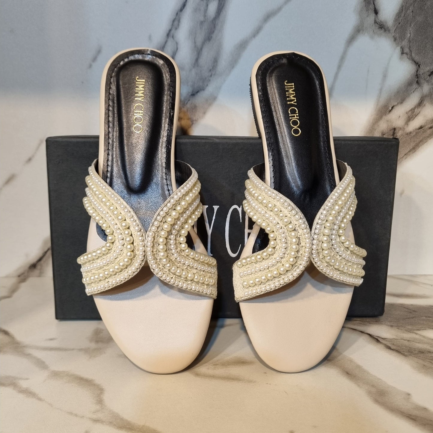 New Arrival – Jimmy Choo Flats | Women Footwear (Cream/Beige)