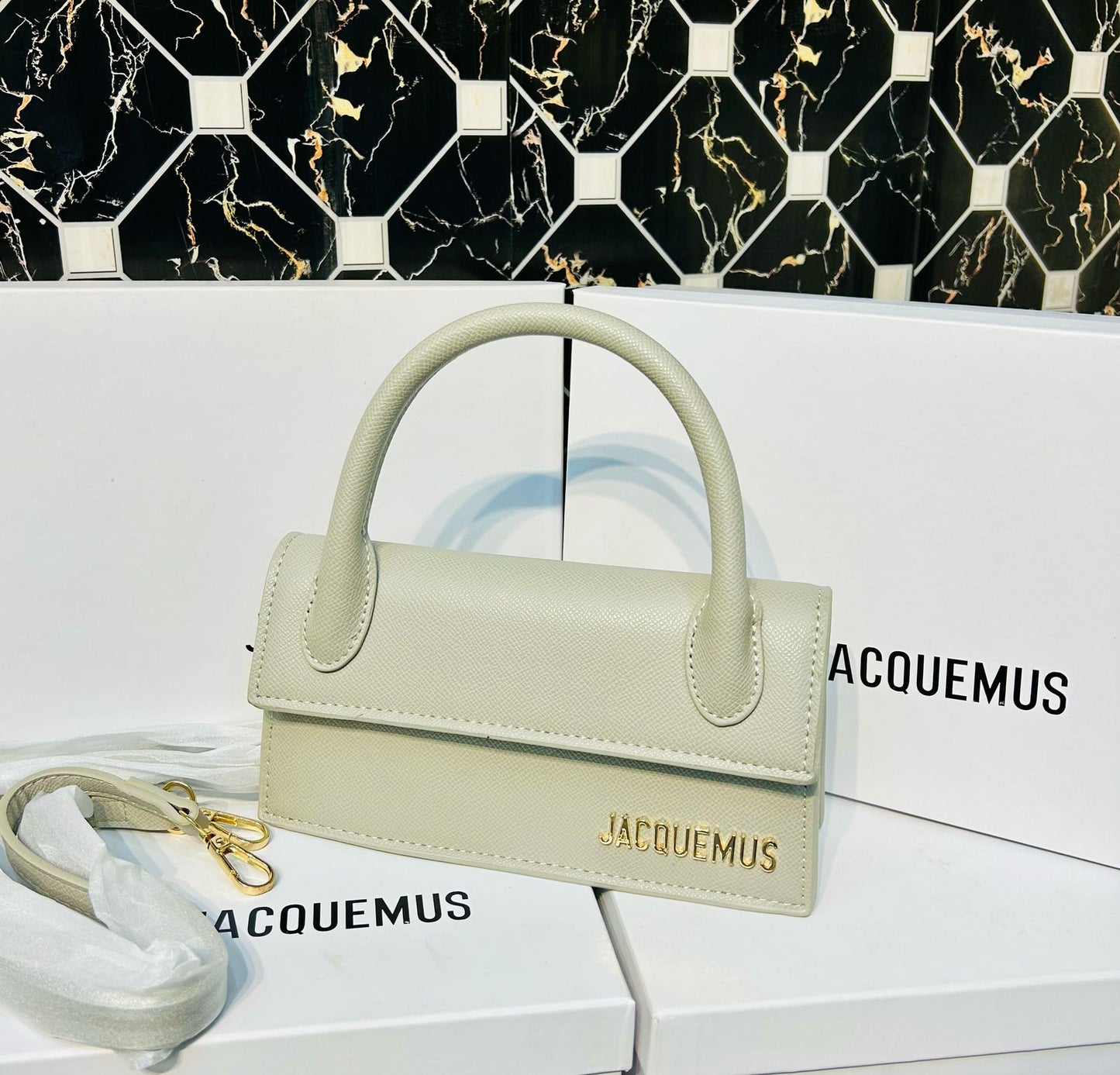 JACQUEMUS Women Bag – New Stock Available (Cream/Olive)