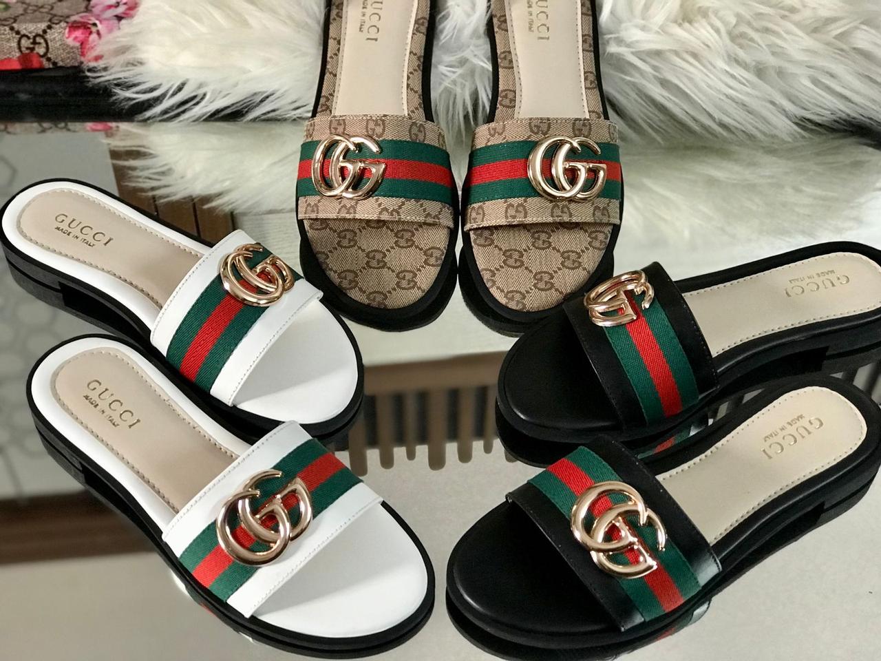 Gucci-Inspired High-Quality Slippers with Branded Box (Brown)