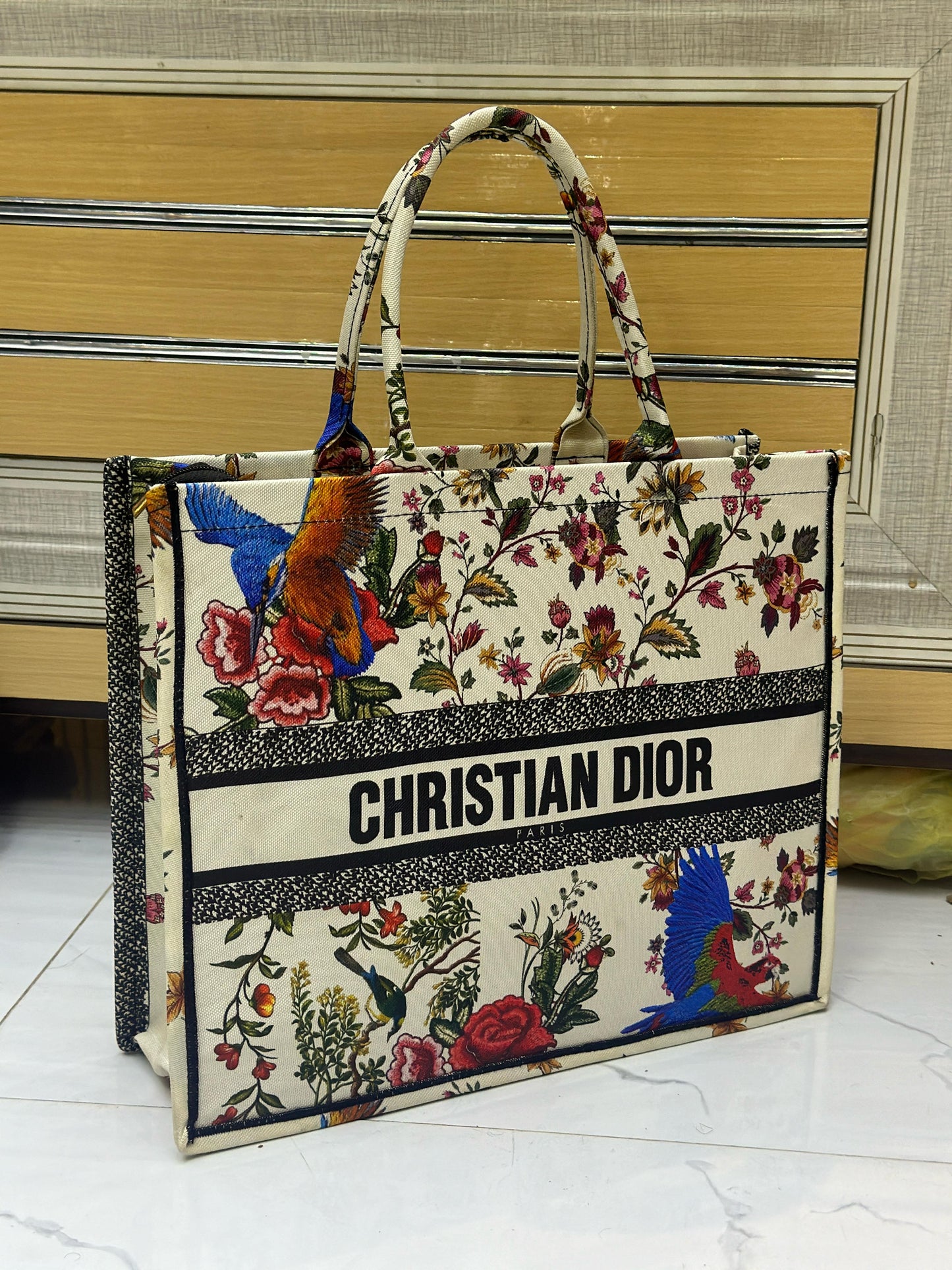 Christian Dior Women Bag – High-Quality Denim Tote (White/Cream/Black)
