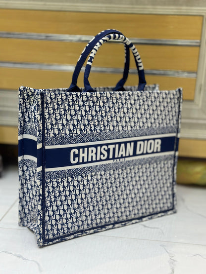 Christian Dior Women Bag – High-Quality Denim Tote (Blue/White-3)