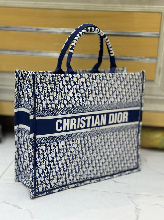 Christian Dior Women Bag – High-Quality Denim Tote (Blue/White-3)