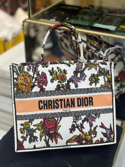 Christian Dior Women Bag – High-Quality Denim Tote (White/Brown/Black)
