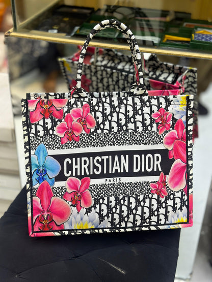 Christian Dior Women Bag – High-Quality Denim Tote (Pink/White/Black)