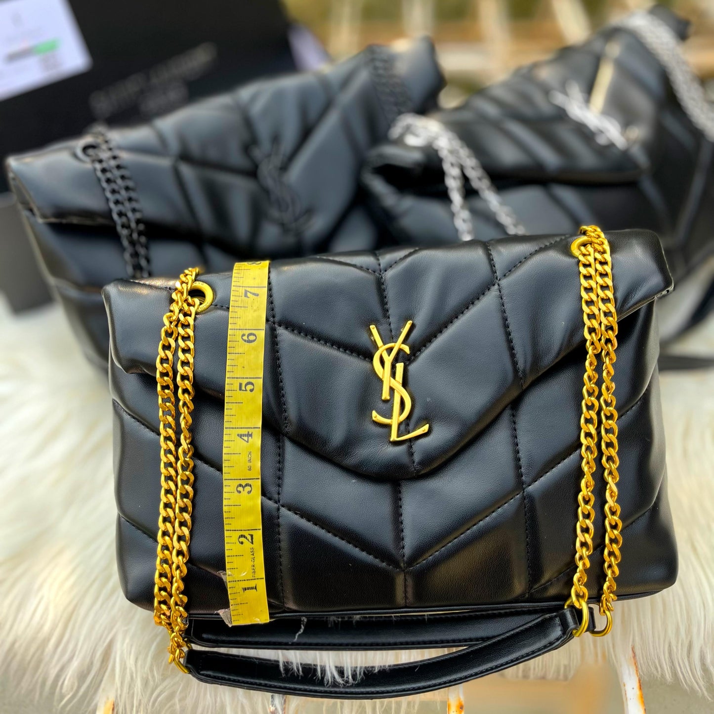 YSL Women Bag – Elegant Crossbody Design (Black/Gold)