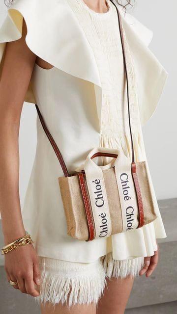 C-H-L-O-È Woody Mini Tote Women Bag in Linen – Compact Luxury