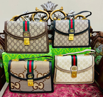 Gucci-Inspired Ophidia Bag with Long Chain and Branded Packing (Brown)