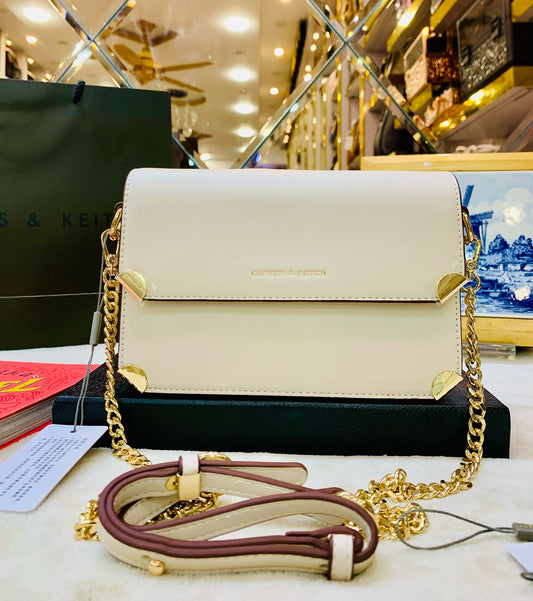 Charles & Keith Crossbody Women Bag – Premium Quality (Beige)