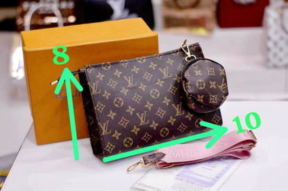 Louis Vuitton Crossbody Women Pouch – 2-Piece Set (Green)