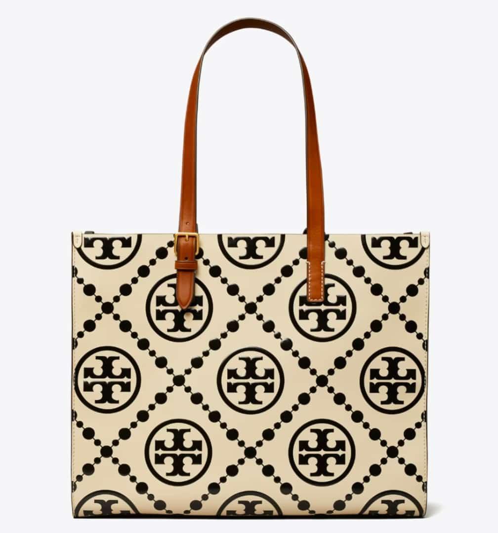 Tory Burch Small T Monogram Contrast Embossed Tote – Timeless Elegance (Black/White)