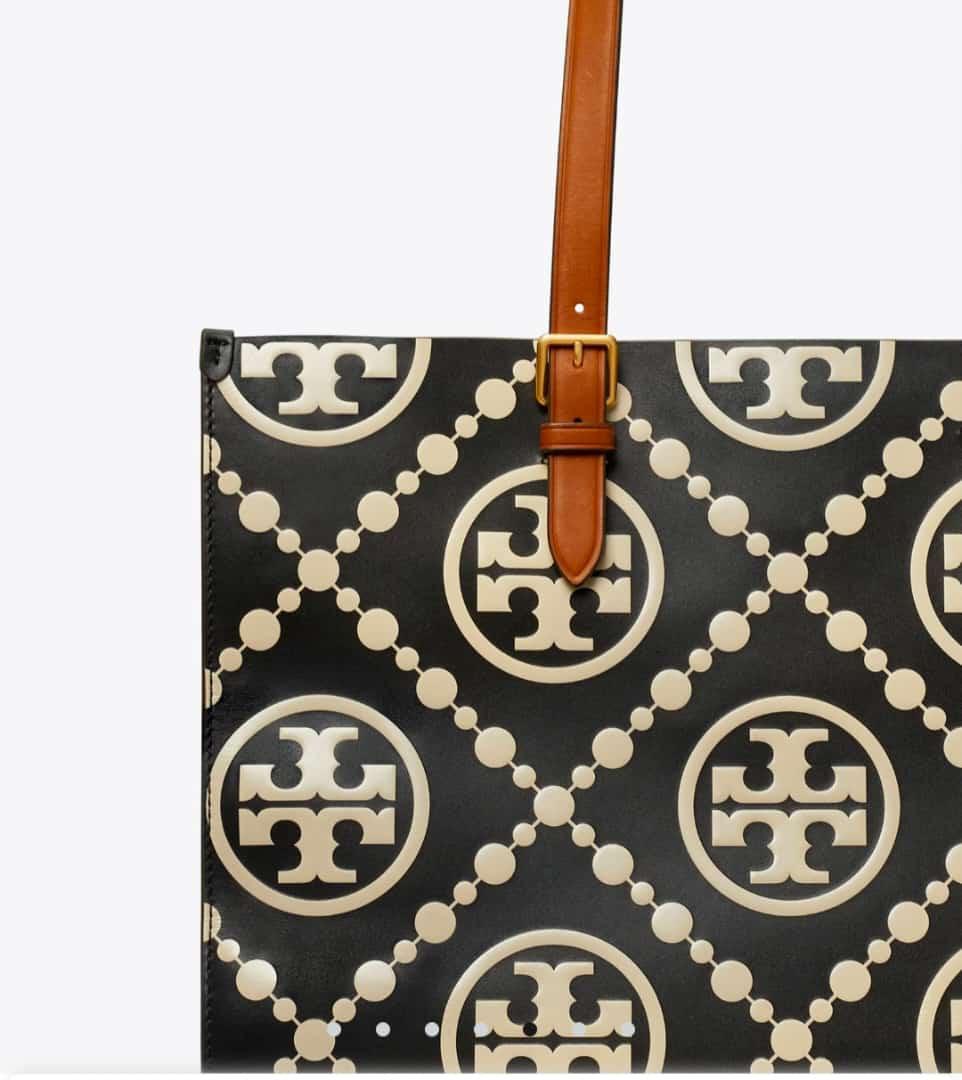 Tory Burch Small T Monogram Contrast Embossed Tote – Timeless Elegance (Black/White)