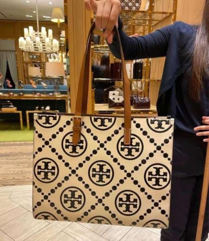 Tory Burch Small T Monogram Contrast Embossed Tote – Timeless Elegance (Black/White)