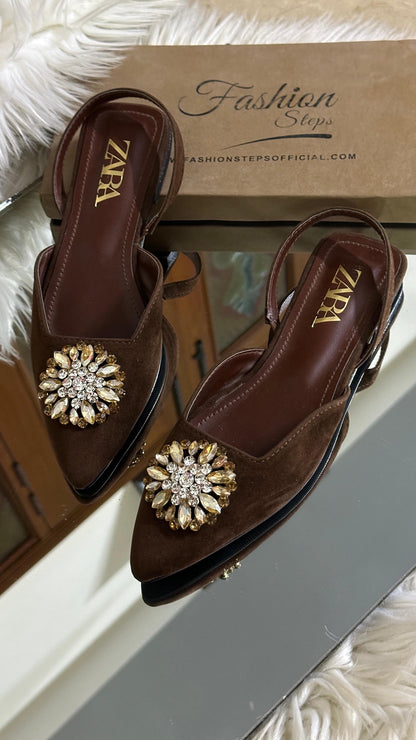 ZARA Women Flat – Elegant & Comfortable (Brown)