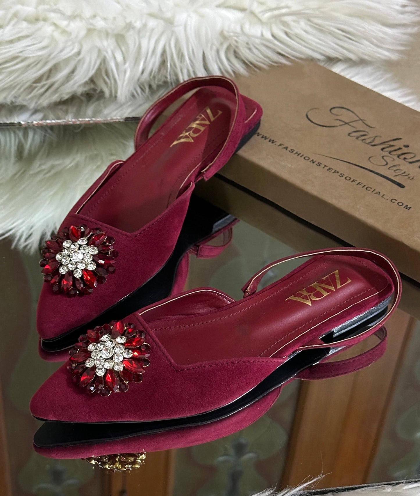 ZARA Women Flat – Elegant & Comfortable (Maroon)