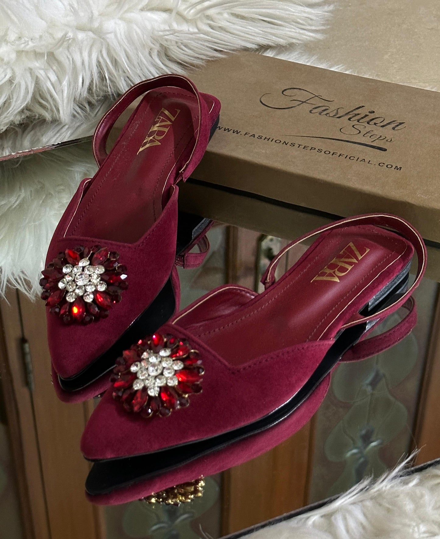 ZARA Women Flat – Elegant & Comfortable (Maroon)