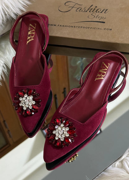 ZARA Women Flat – Elegant & Comfortable (Maroon)