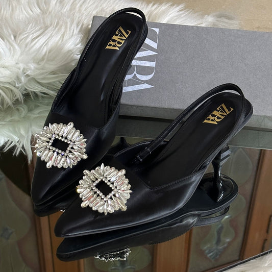 ZARA Women Kitty Heel – Elegant & Stylish (Black)