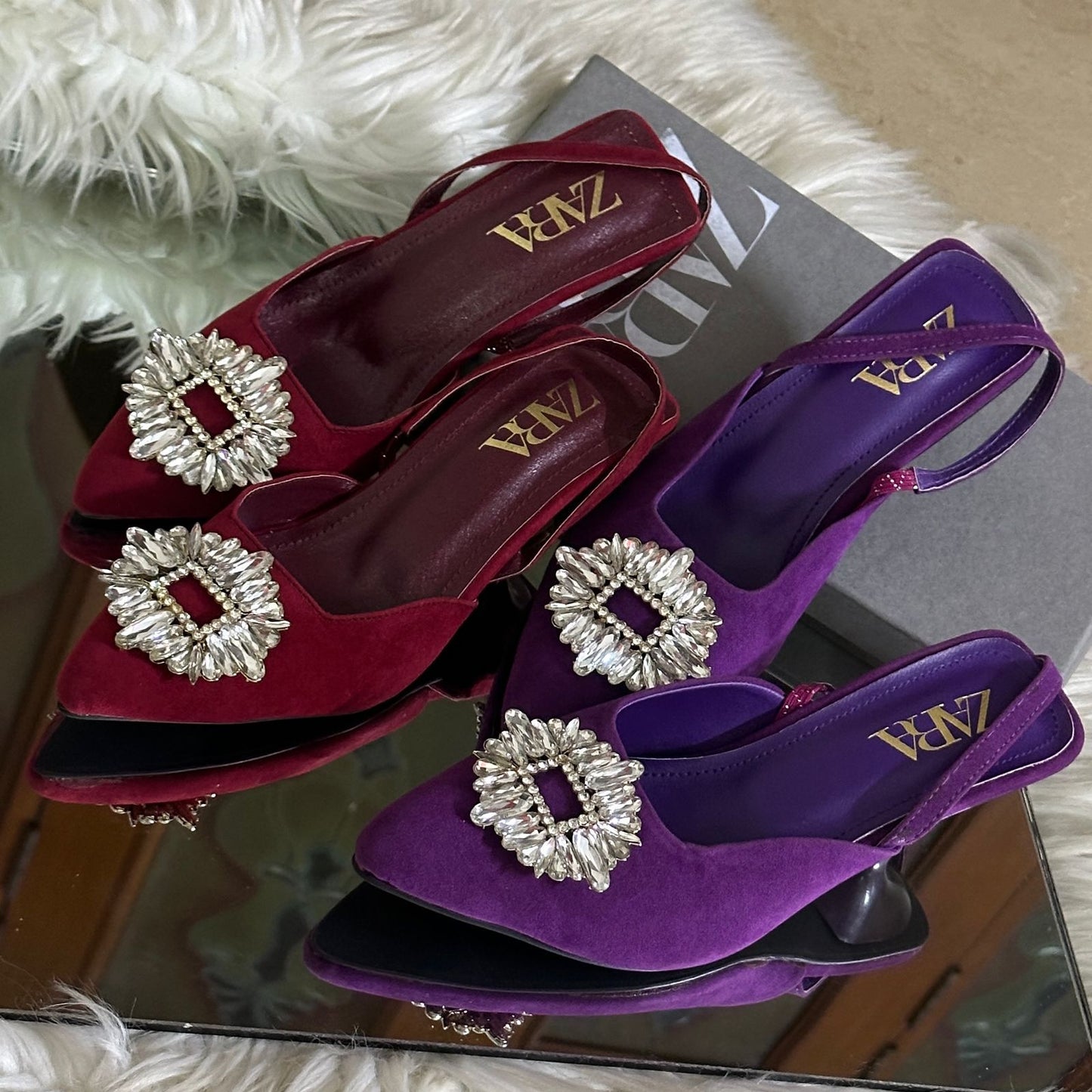 ZARA Women Kitty Heel – Elegant & Stylish (Purple)