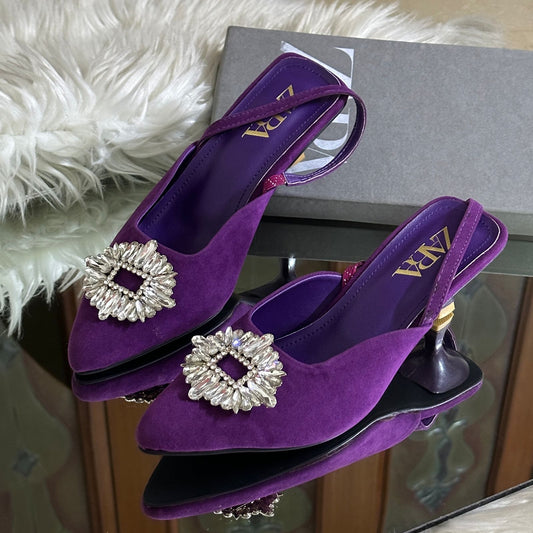 ZARA Women Kitty Heel – Elegant & Stylish (Purple)