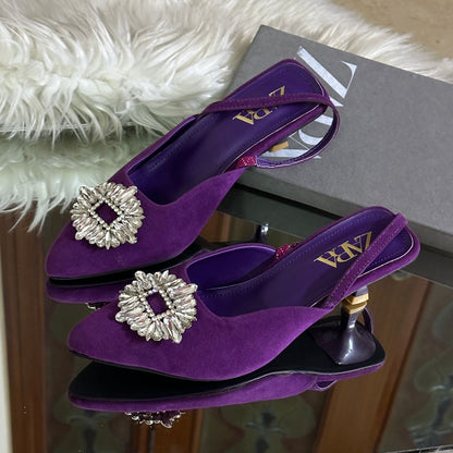 ZARA Women Kitty Heel – Elegant & Stylish (Purple)