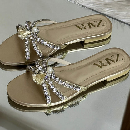 ZARA Stone Flat for Women (Gold)
