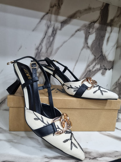 ZARA Petal Decor Women's Heels – Elegant & Chic