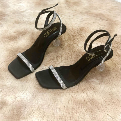 Jimmy Choo Women's Heels – Elegant & Timeless (Black/Silver)