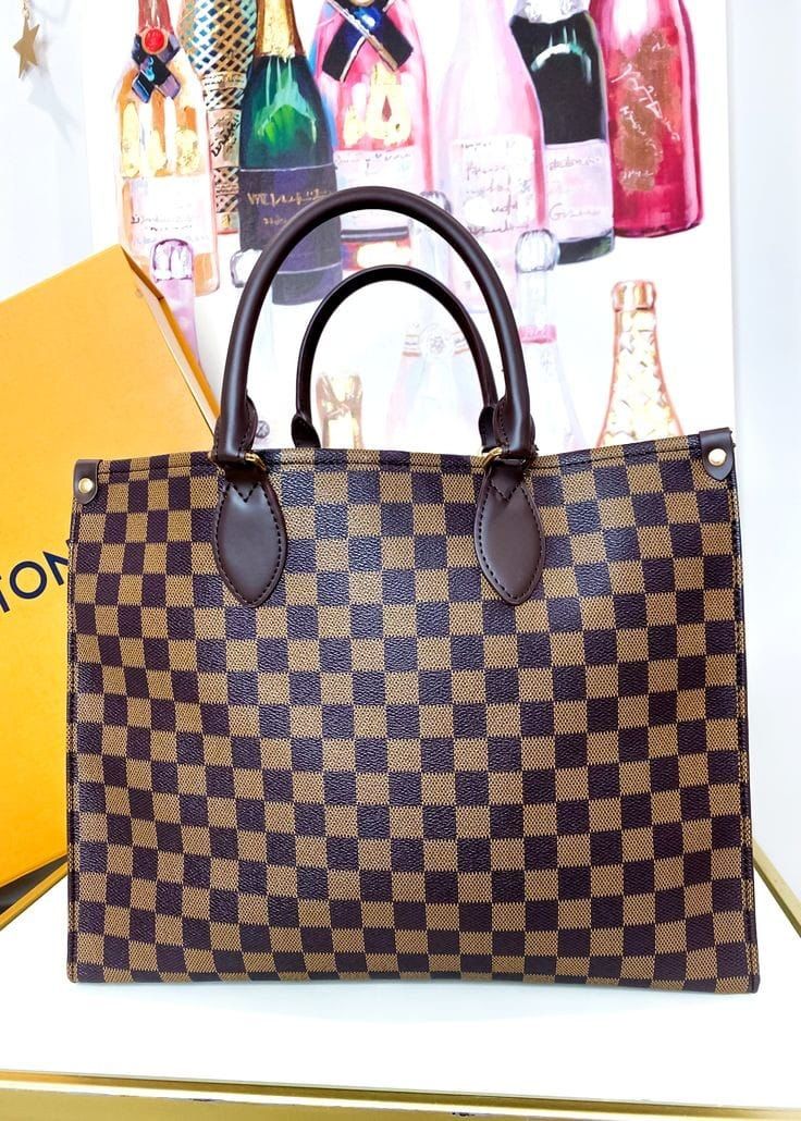 Louis Vuitton Women Tote Bag – Elegant & Spacious (Brown-Checkboxes)