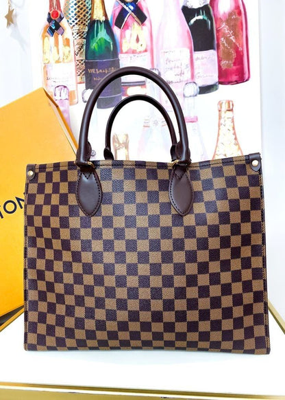 Louis Vuitton Women Tote Bag – Elegant & Spacious (Brown-Checkboxes)