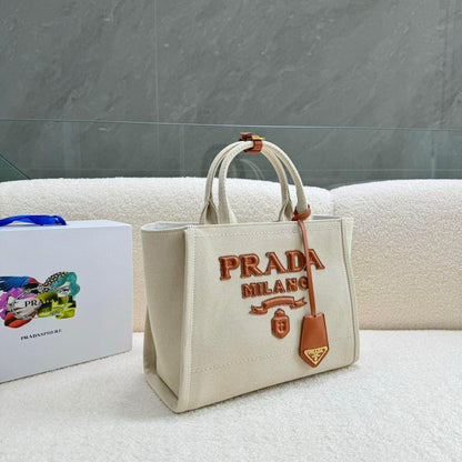 PRADA — Linen Blend Women's Tote Bag (Limited Stock) (Cream)