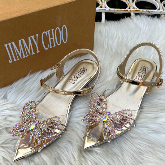 JIMMY CHOO — Women's Slippers (With Brand Box) (Golden)