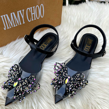 JIMMY CHOO — Women's Slippers (With Brand Box) (Black)