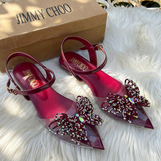 JIMMY CHOO — Women's Slippers (With Brand Box) (Red)