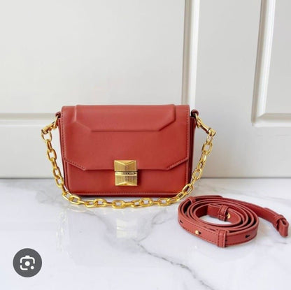 CHARLES & KEITH — Faux Leather Shoulder Bag (With Paper Bag & Tag) (Brown)