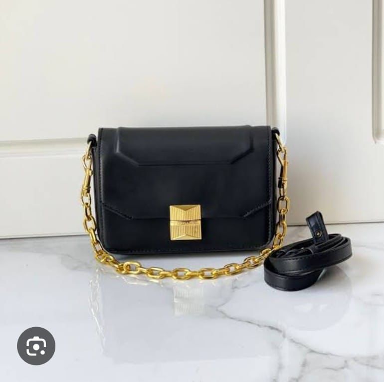 CHARLES & KEITH — Faux Leather Shoulder Bag (With Paper Bag & Tag) (Black)