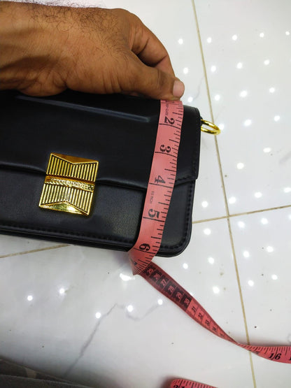 CHARLES & KEITH — Faux Leather Shoulder Bag (With Paper Bag & Tag) (Black)