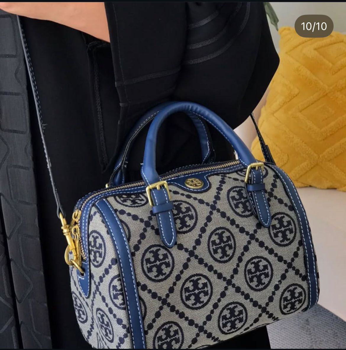 T-O-R-Y B-U-R-C-H Duffle Women Bag – Travel Edition (Blue/Grey)