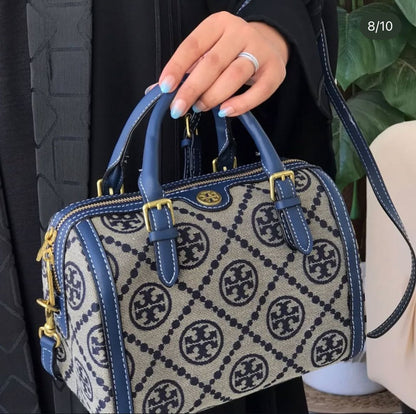T-O-R-Y B-U-R-C-H Duffle Women Bag – Travel Edition (Blue/Grey)
