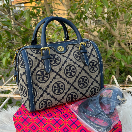 T-O-R-Y B-U-R-C-H Duffle Women Bag – Travel Edition (Blue/Grey)