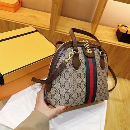 GUCCI — Women's Hand Bag with Long Belt (Full Branded Packaging) (Beige & Brown)