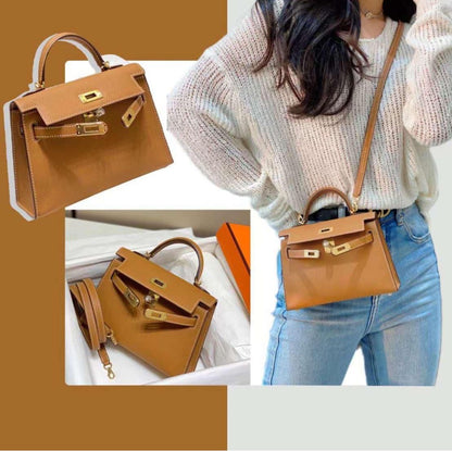 H-E-R-M-È-S Kelly 20 Mini Sellier – Petite Icon Women Bag (Brown)
