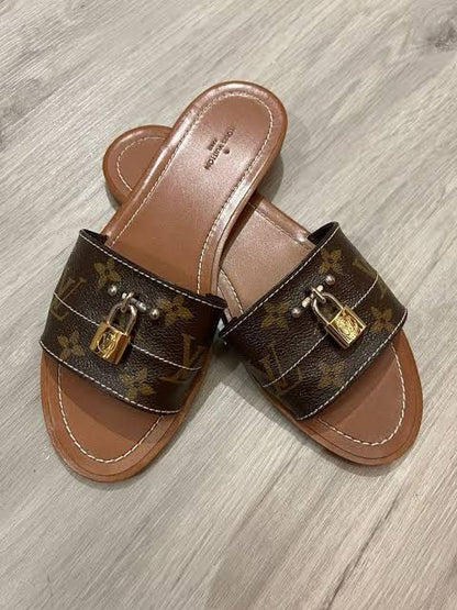 LOUIS VUITTON — Women's Designer Heels (Size 36-42 | With Brand Box) (Beige & Brown)