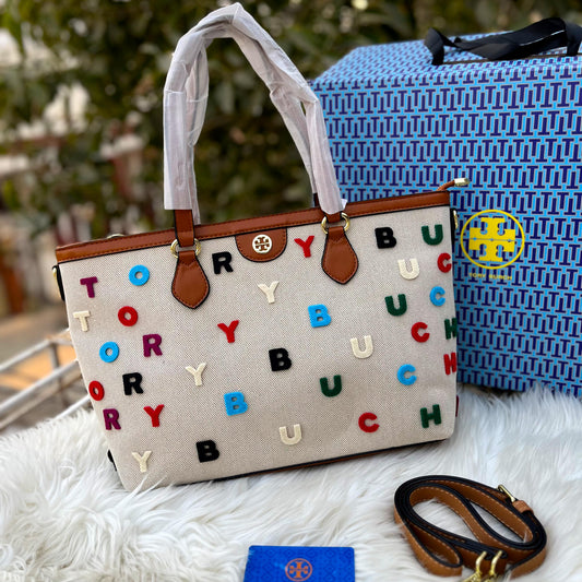 TORY BURCH — Women's Signature Tote Bag (Includes Brand Belt, Card, Tag & Dust Bag) (Brown)