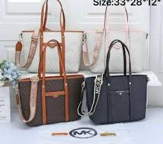 MICHAEL KORS — Printed Women's Handbag 2PC Set (AAA Quality | With Dust Bag & Brand Card) (Black)