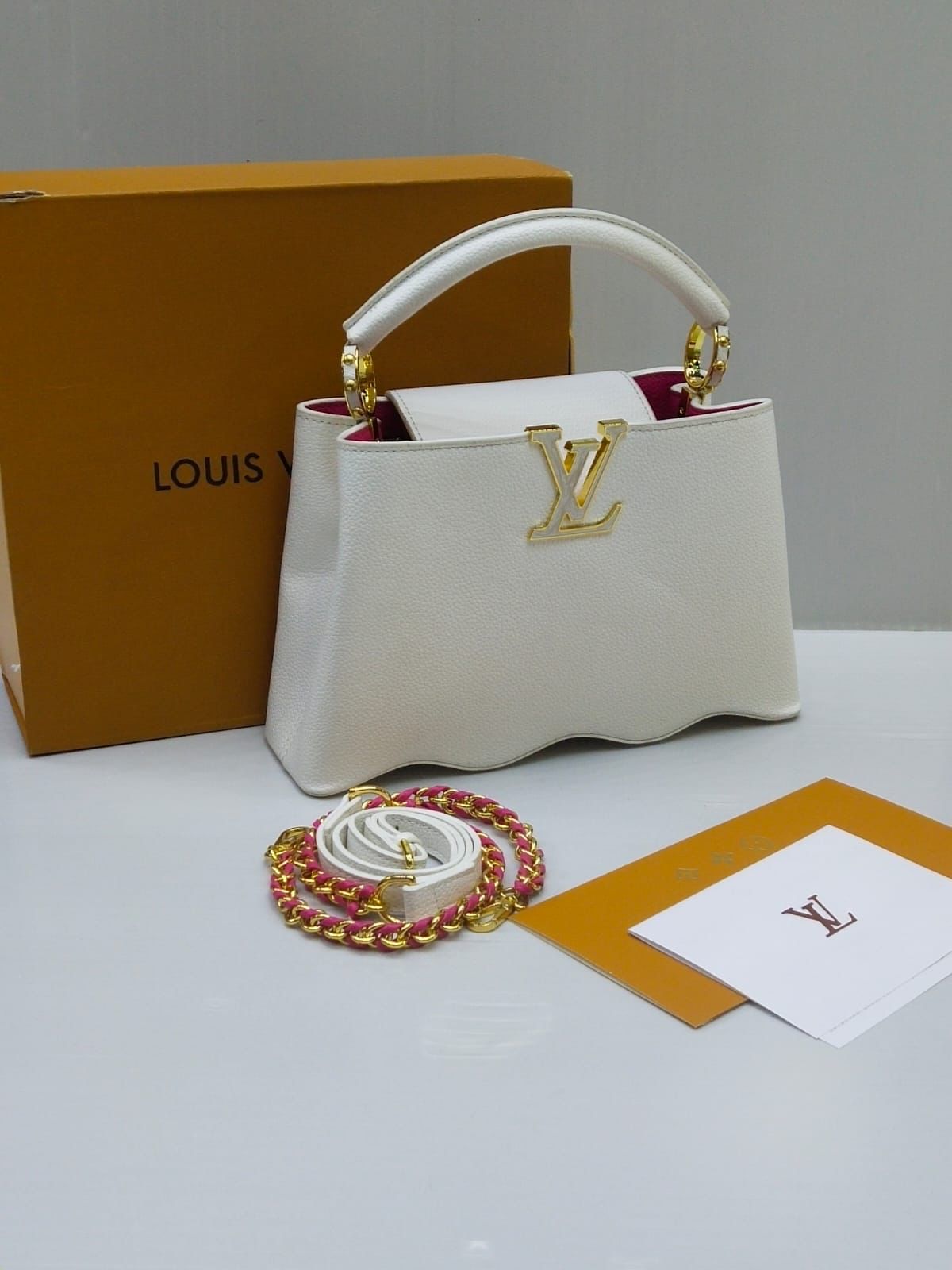 Louis Vuitton Capucines — Crystal Edition Bag (Cruise 2024 | Glamorous Double-Carry Design) (White)