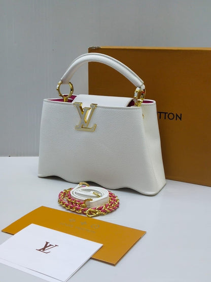 Louis Vuitton Capucines — Crystal Edition Bag (Cruise 2024 | Glamorous Double-Carry Design) (White)